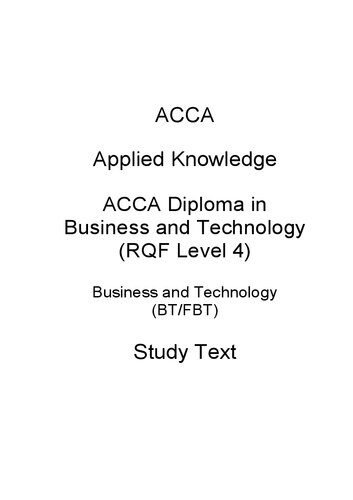 Business and Technology Study Text