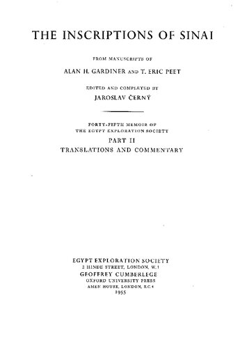 The Inscriptions of Sinai,