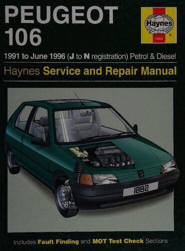 Haynes Peugeot 106 1991 to 1996 Service and Repair Manual