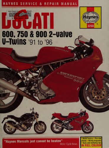 Haynes Ducati 600, 750 & 900 2-Valve V-Twins Service and Repair Manual