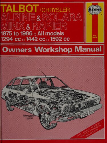 Haynes Talbot/Chrysler Alpine, Solara Minx & Rapier Owners Workshop Manual