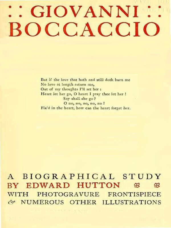 Giovanni Boccaccio: a biographical study