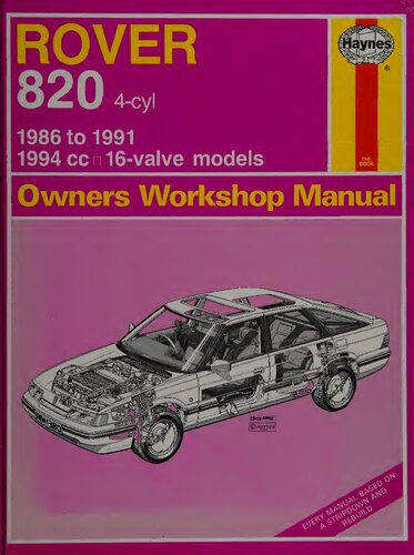 Haynes Rover 820 1986 to 1991 Owners Workshop Manual