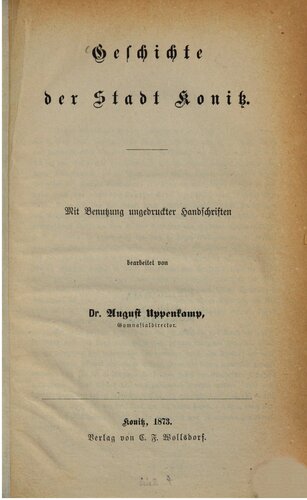 Geschichte der Stadt Konitz