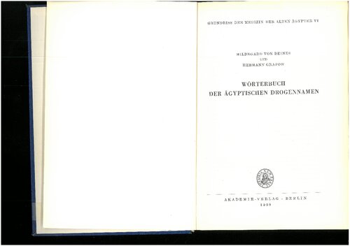 Wörterbuch der Ägyptischen Drogennamen