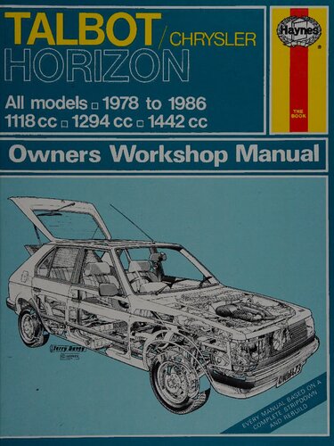 Haynes Talbot/Chrysler Horizon 1978 to 1986 Owners Workshop Manual