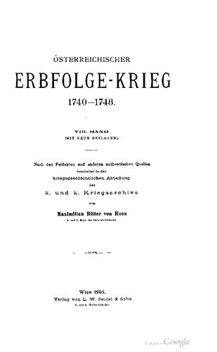 Österreichischer Erbfolge-Krieg 1740 - 1748
