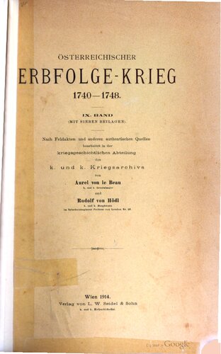 Österreichischer Erbfolge-Krieg 1740 - 1748