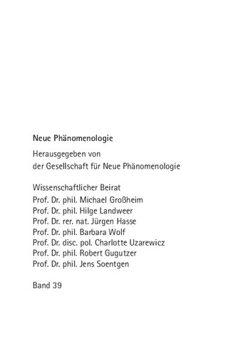 Ludwig Klages und die Neue Phänomenologie