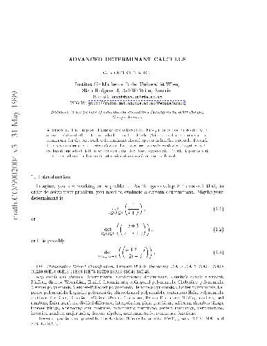 Calculating some determinants