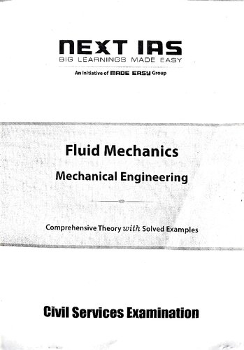 Fluid Mechanics Mechanical Engineering Optional Study Material UPSC CSE