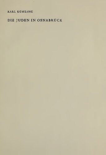 Die Juden in Osnabrück