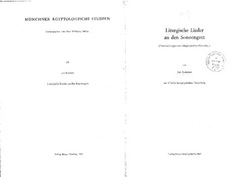Liturgische Lieder an den Sonnengott