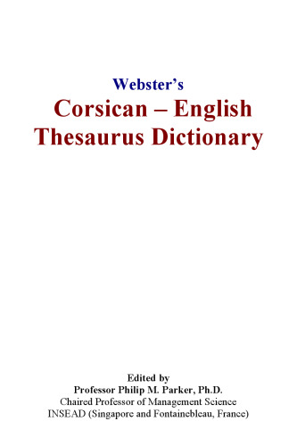 Websters Corsican - English Thesaurus Dictionary