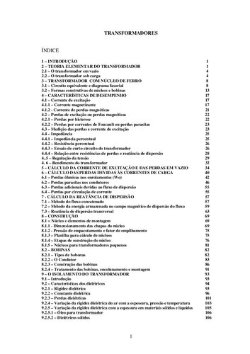 Transformadores: Fundamentos para o Projeto e Cálculo