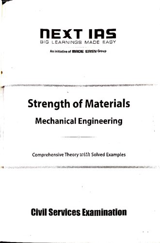 Strength of Materials UPSC CSE Mechanical Engineering Optional Study Material