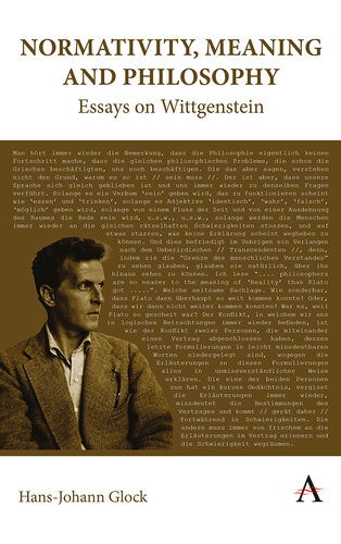 Normativity, Meaning and Philosophy: Essays on Wittgenstein