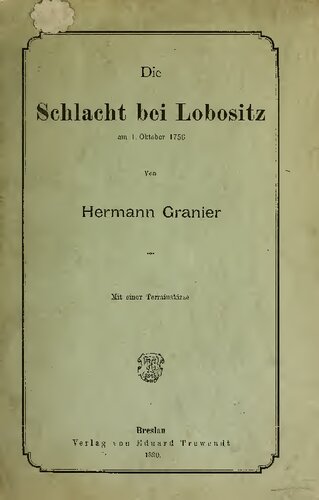 Diie Schlacht bei Lobositz am 1. Oktober 1756
