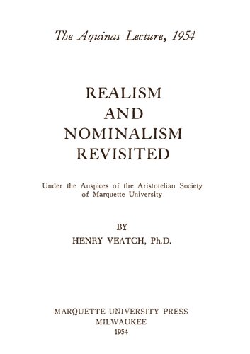Realism and Nominalism Revisited