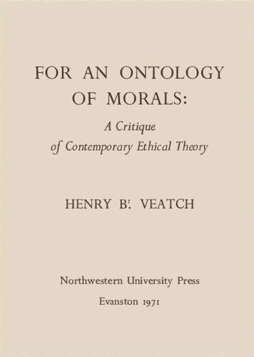 For Ontology of Morals - Critique of Contemporary Ethical Theory