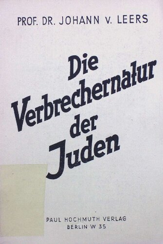 Die Verbrechernatur der Juden