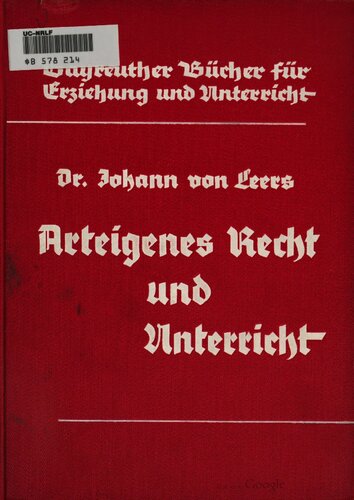 Arteigenes Recht und Unterricht