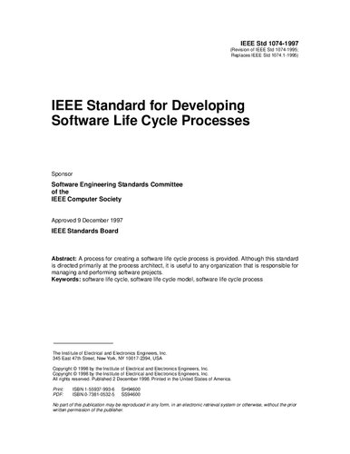 ISO/IEC/IEEE 12207 - 1997 Standard for Software Quality Assurance Processes