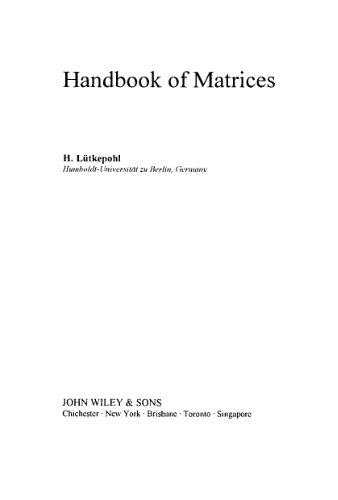 Handbook of Matrices