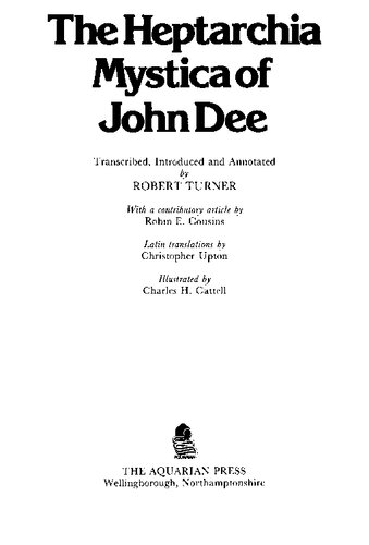 Heptarchia Mystica of John Dee