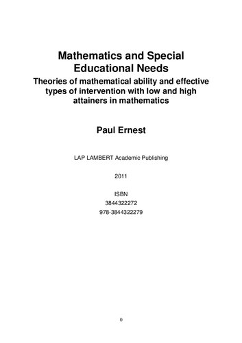 Mathematics and Special Educational Needs
