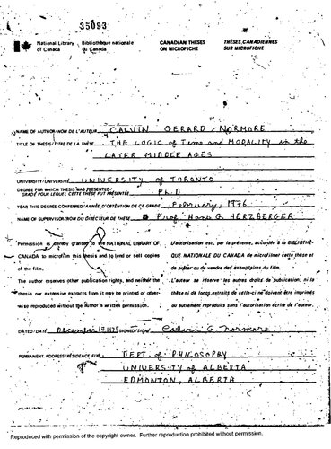 [Dissertation] Logic of Time and Modality in Later Middle Ages: Contribution of William of Ockham