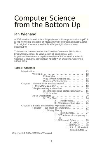 Computer Science from the Bottom Up