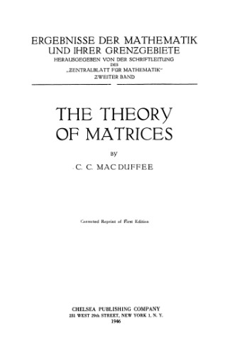 The theory of matrices