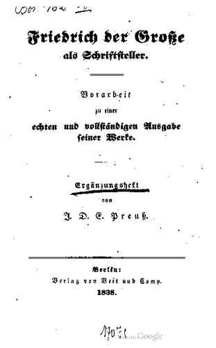 Friedrich der Große als Schriftsteller
