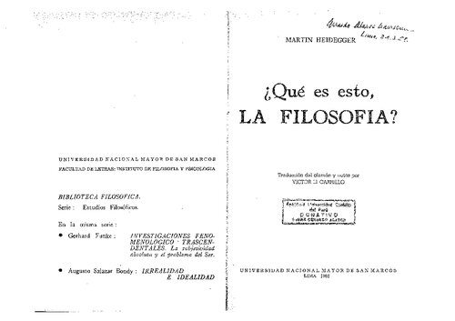 ¿Qué es esto, la filosofía?