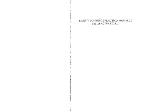 Kant y los retos práctico-morales de la actualidad
