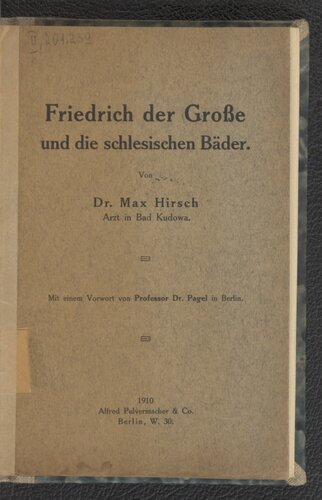 Friedrich der Große und die schlesischen Bäder