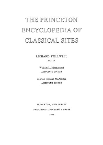 The Princeton Encyclopedia of Classical Sites