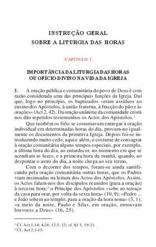 Instrução Geral Sobre a Liturgia das Horas