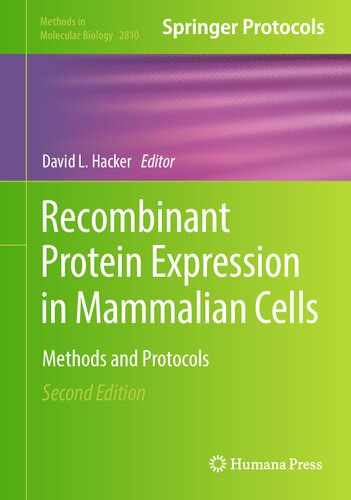 Recombinant Protein Expression in Mammalian Cells: Methods and Protocols (Methods in Molecular Biology, 2810)