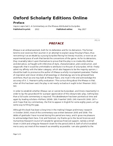 A Commentary on the Rhesus Attributed to Euripides