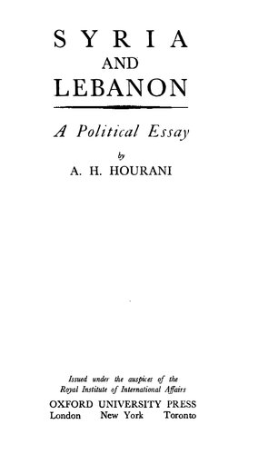 Syria and Lebanon - Political Essay