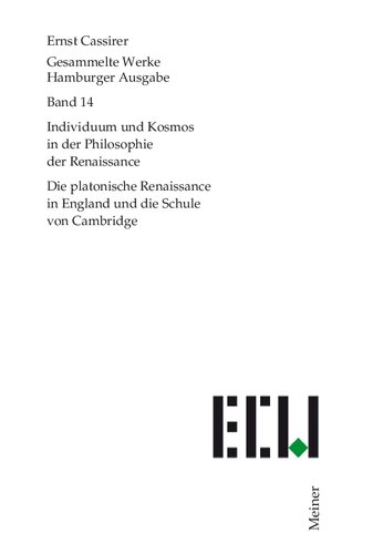 Individuum und Kosmos in der Philosophie der Renaissance: Die Platonische Renaissance in England und die Schule von Cambridge