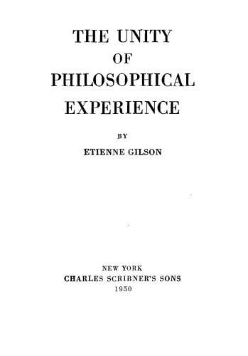 The Unity of Philosophical Experience