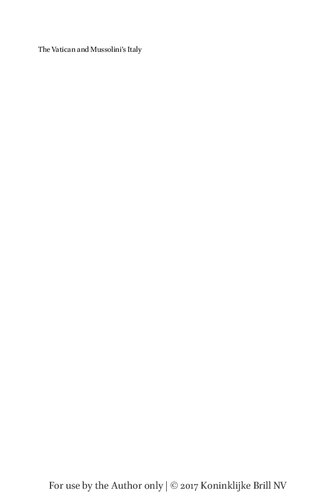 The Vatican and Mussolini's Italy