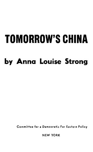 Tomorrow's China