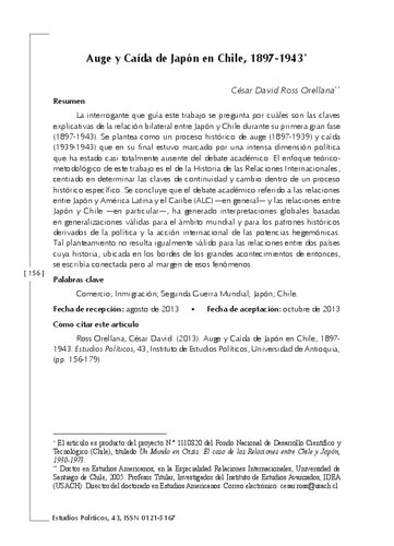 Auge y Caída de Japón en Chile, 1897-1943