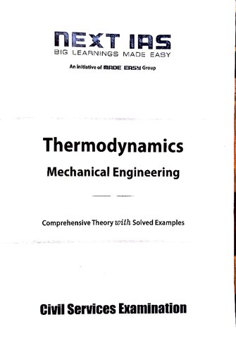 Thermodynamics UPSC CSE Mechanical Engineering Optional Postal Study Material by NEXT IAS