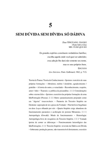 SEM DÚVIDA SEM DÍVIDA SÓ DÁDIVA Cap. 5