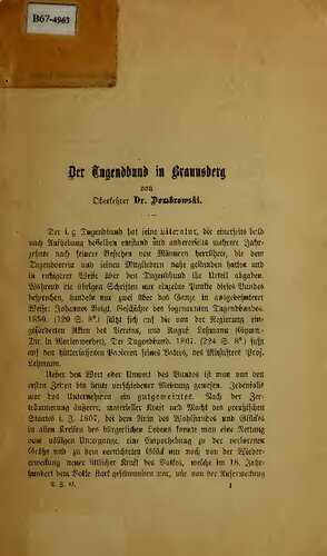 Der Tugendbund in Braunsberg